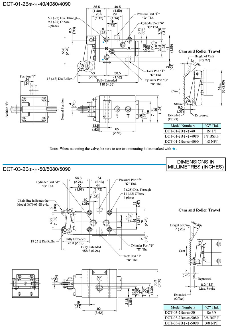 bản vẽ kích thước yuci yuken dct 01 03