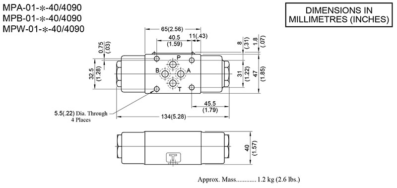 bản vẽ kích thước van chống lún modular yuci yuken mp-01