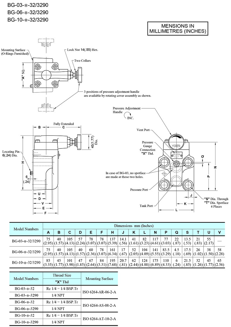 bản vẽ kích thước van yuci yuken bg-03-06-10