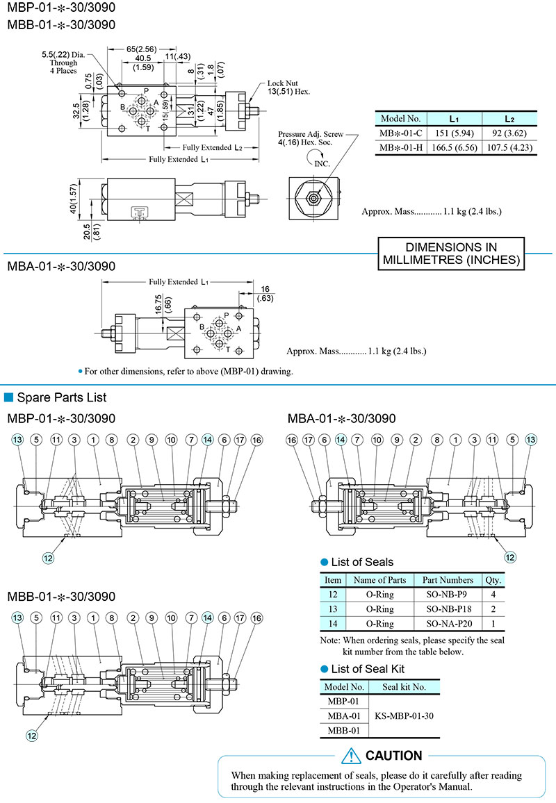 bản vẽ kích thước van yuci yuken mb 01