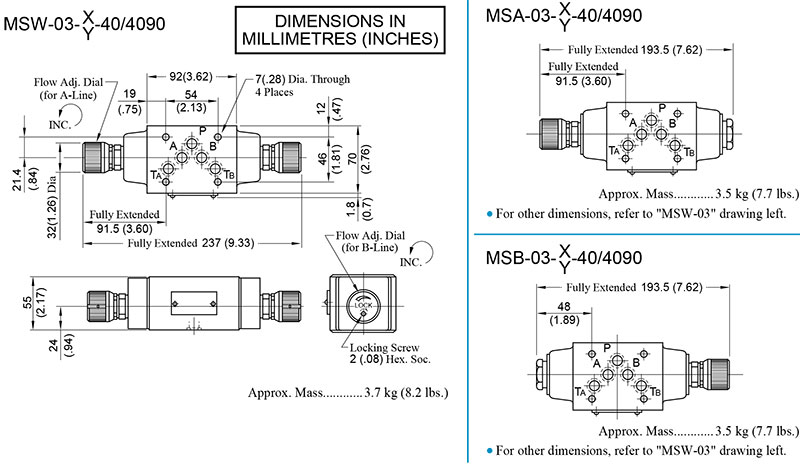 bản vẽ kích thước van yuci yuken ms-03