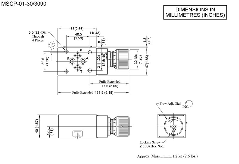 Bản vẽ kích thước van yuci yuken mscp-01