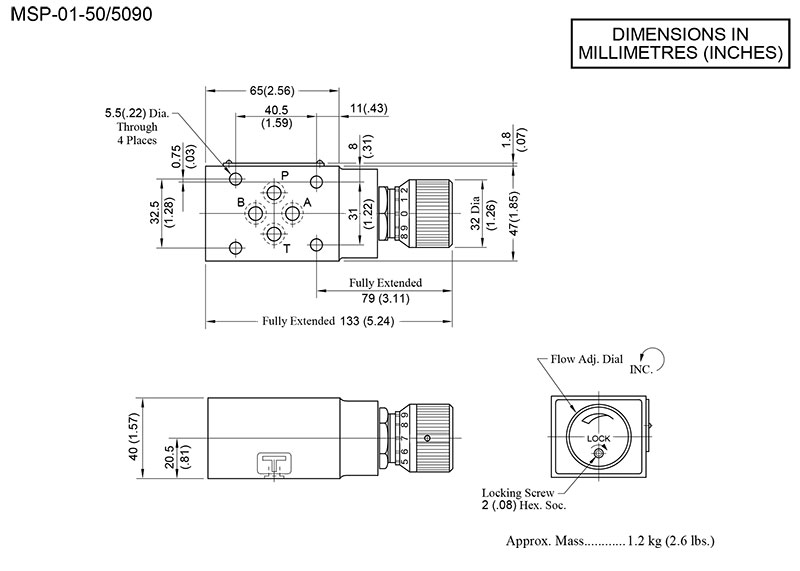 bản vẽ kích thước van yuci yuken msp 01