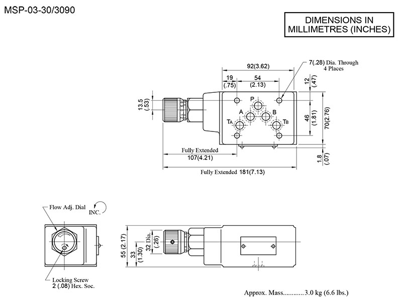 bản vẽ kích thước van yuci yuken msp-03