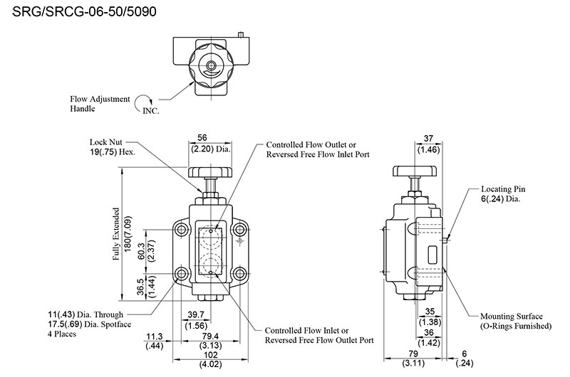 bản vẽ kích thước van yuci yuken srg srcg 06