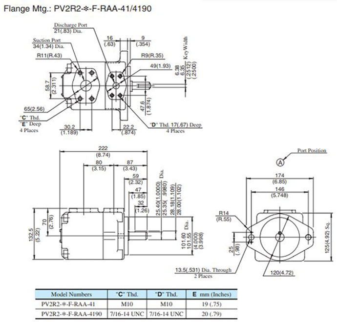 bản vẽ kích thước lắp đặt bơm yuci yuken pv